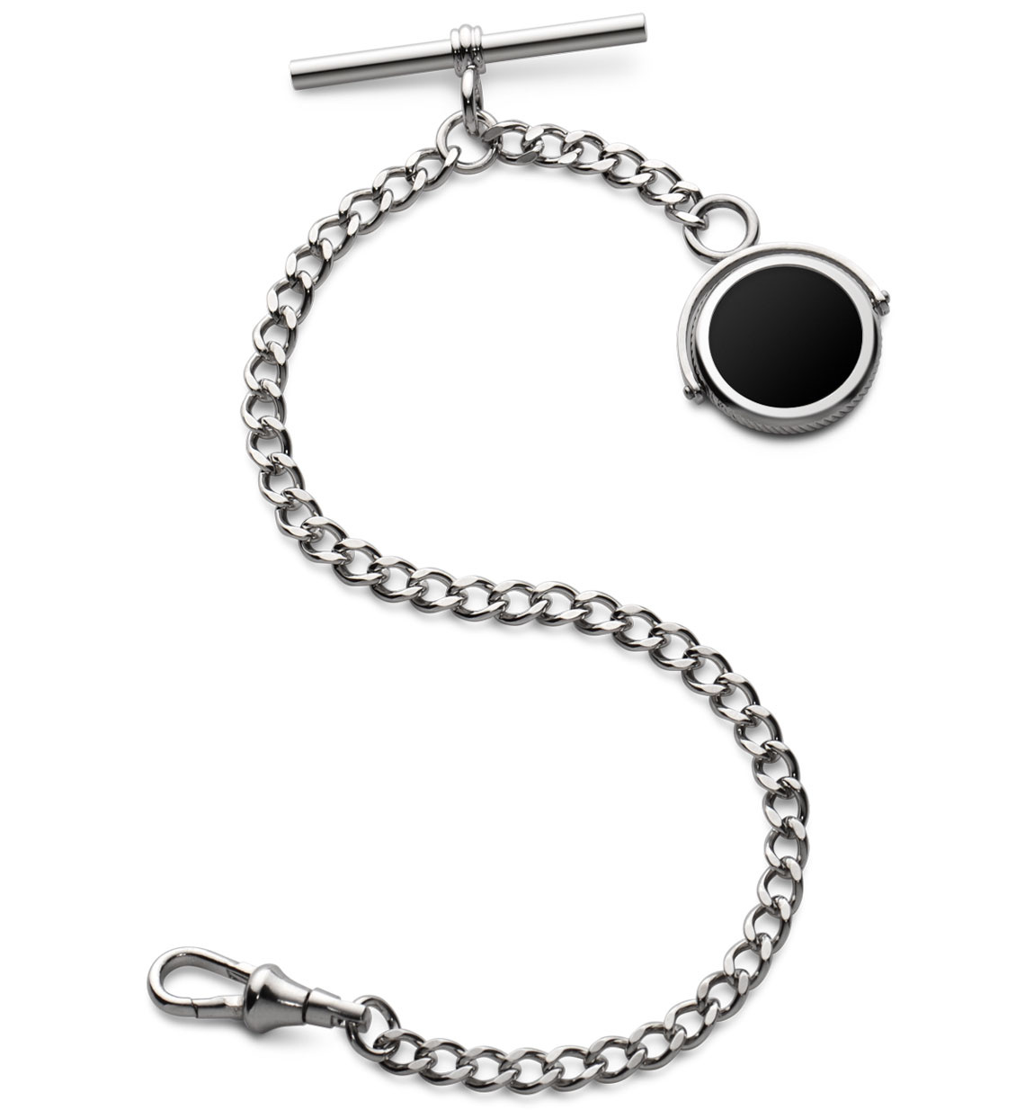 Platinum and Rose Gold Watch Chain and Locket Fob Necklace-hkpdtq2012.edu.vn