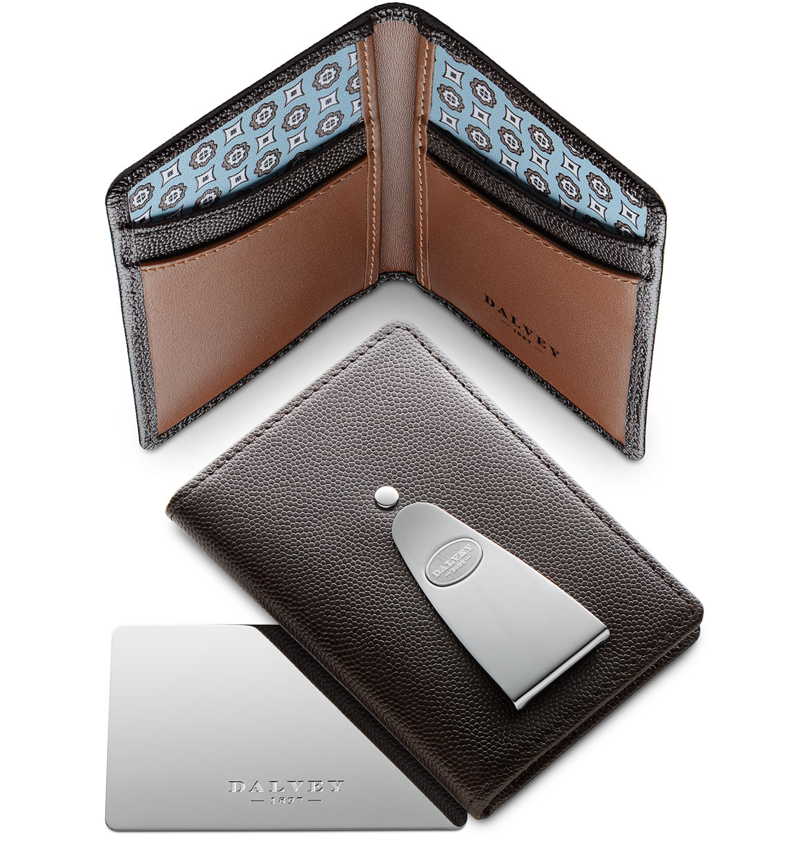 Slim Leather Wallet with Metal Money Clip