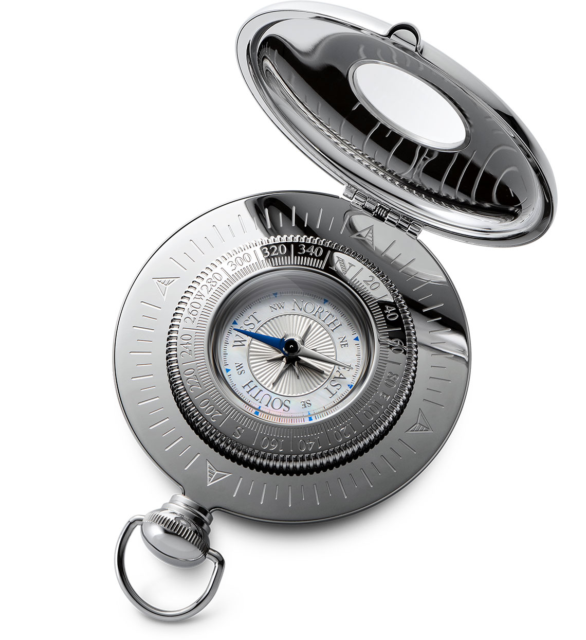 Pocket Watch Pocket Compass and Double Albert Gift Set Blue MOP - Dalvey