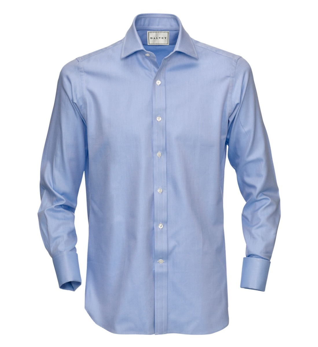 Shirt Double Cuff Solid Blue Twill 15 Dalvey