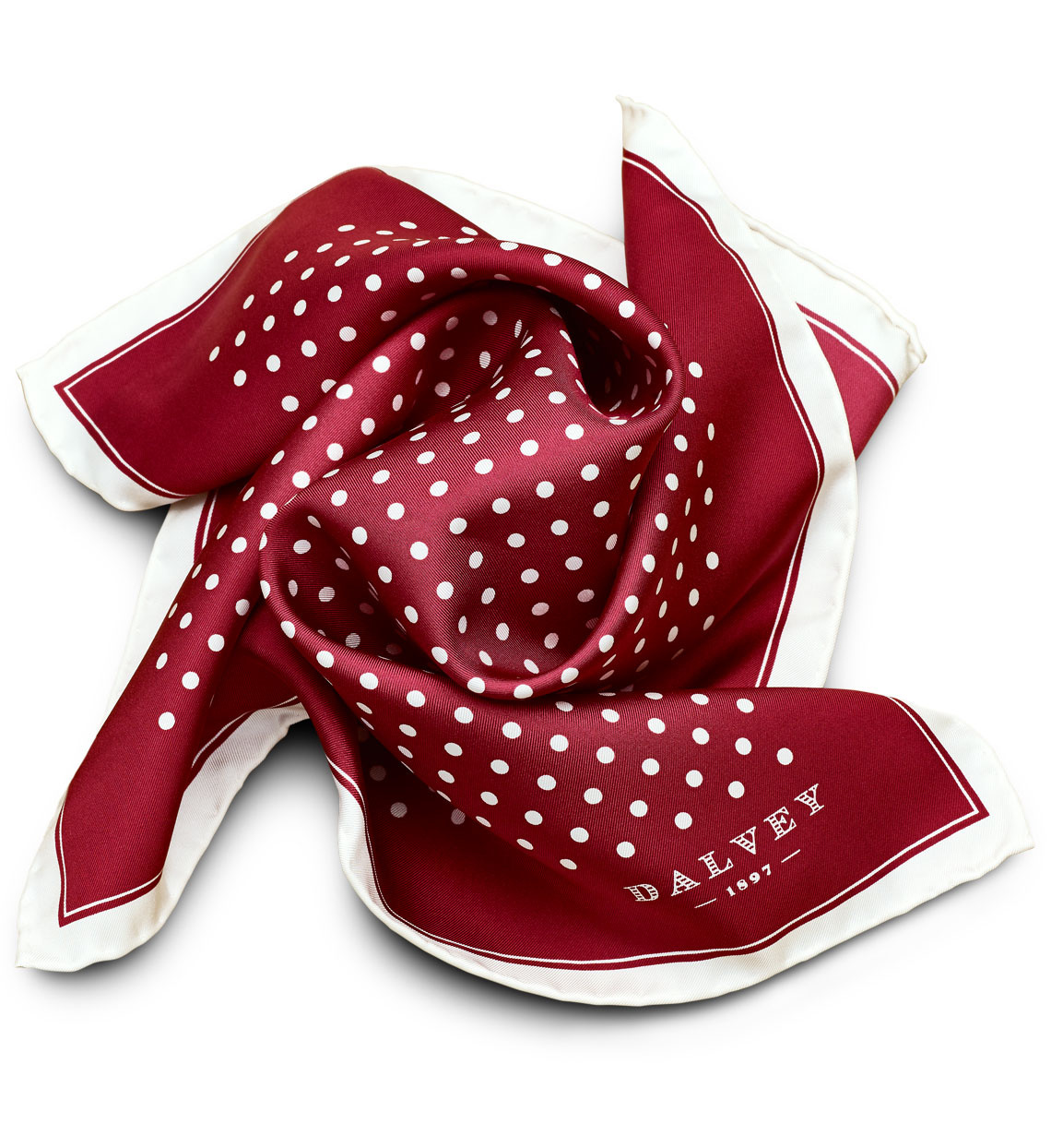 Pocket Square Polka Dot Burgundy Dalvey