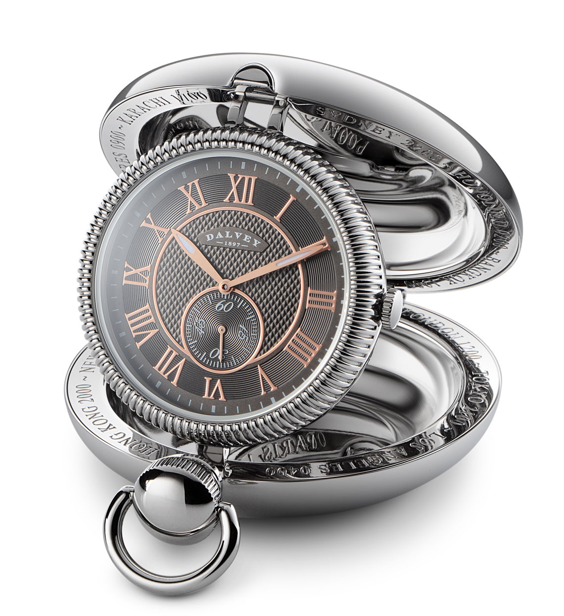 Voyager Clock Grey Rose Gold Dalvey