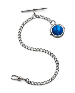 Albert Pocket Watch Chain Blue Mother Of Pearl