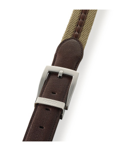 Leather & Canvas Belt Brown/brown