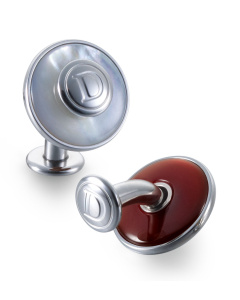 Duo Cufflinks Mother Of Pearl & Red Onyx