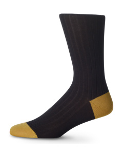 English Cotton Lisle Socks Black & Gold