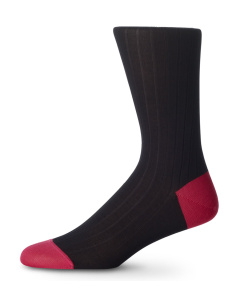 English Cotton Lisle Socks Black & Pink