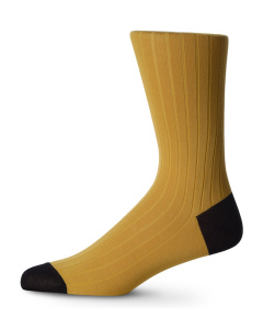 English Cotton Lisle Socks Gold & Black