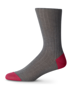 English Cotton Lisle Socks Grey & Pink