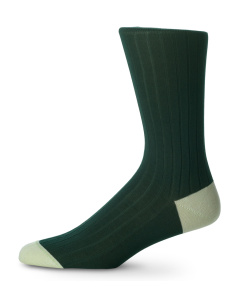 English Cotton Lisle Socks Dark Green & Light Green