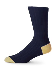 English Merino Wool Socks Navy & Chamois 