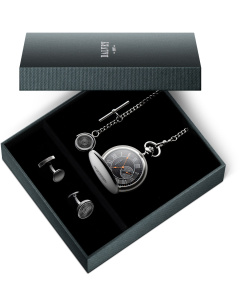 Full Hunter Pocket Watch Gift Set - Black Torque