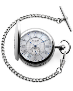 Full Hunter Pocket Watch White Mother Of Pearl