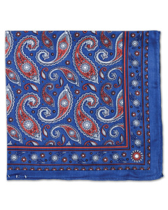 Cotton Handkerchief Paisley Blue