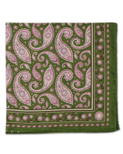 Cotton Handkerchief Paisley Green
