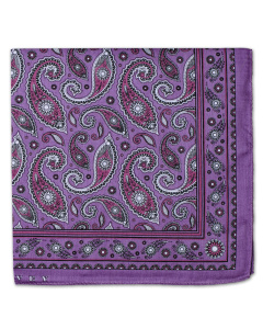 Cotton Handkerchief Paisley Purple
