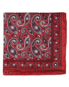 Cotton Handkerchief Paisley Red