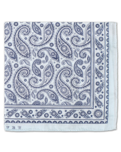 Cotton Handkerchief Paisley Sky Blue