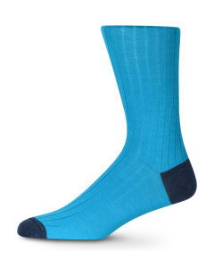 Italian Merino Wool Socks Aqua & Smoky Blue