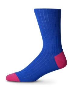 Italian Merino Wool Socks Blue & Pink