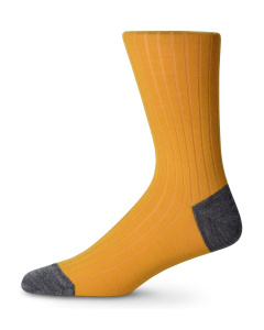 Italian Merino Wool Socks Gold & Grey