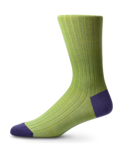 Italian Merino Wool Socks Green & Purple