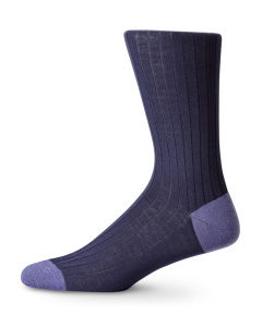 Italian Merino Wool Socks Navy & Purple