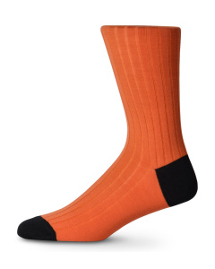 Italian Merino Wool Socks Orange & Black