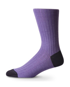 Italian Merino Wool Socks Purple & Navy