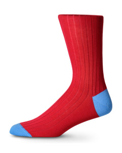 Italian Merino Wool Socks Red & Blue