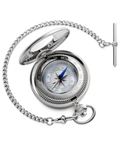Pocket Compass Half Hunter White Mother of Pearl