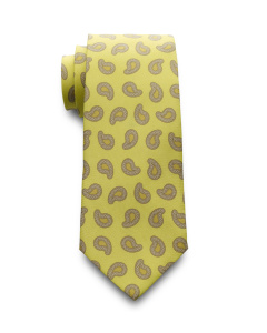 Lightweight Tie Paisley Large Yellow