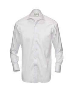 Shirt Button Cuff Stripe Sky Blue Stripe On White
