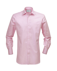 Shirt Button Cuff Solid Pink Gridlock