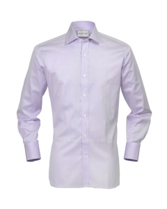 Shirt Button Cuff Stripe Violet Thin Textured Stripe