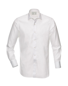 Shirt Double Cuff Solid White Twill