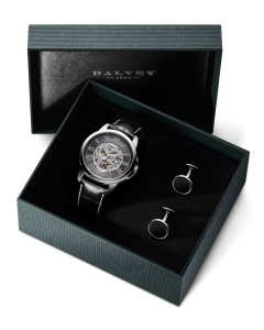 Skeletal Wristwatch Gift Set - Sable Black