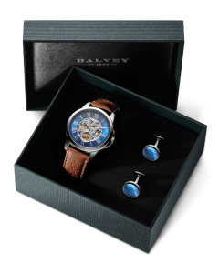 Skeletal Wristwatch Gift Set - Voyager Blue & Orange