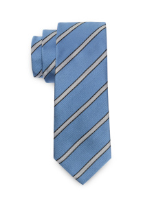Tie Herringbone Stripe Blue & White