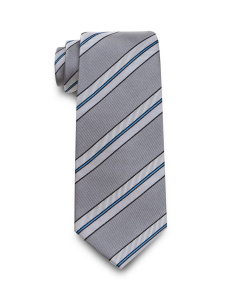 Tie Quiver Stripe Grey & Light Blue