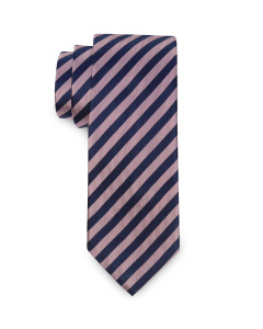 Tie Small Stripe Navy & Pink