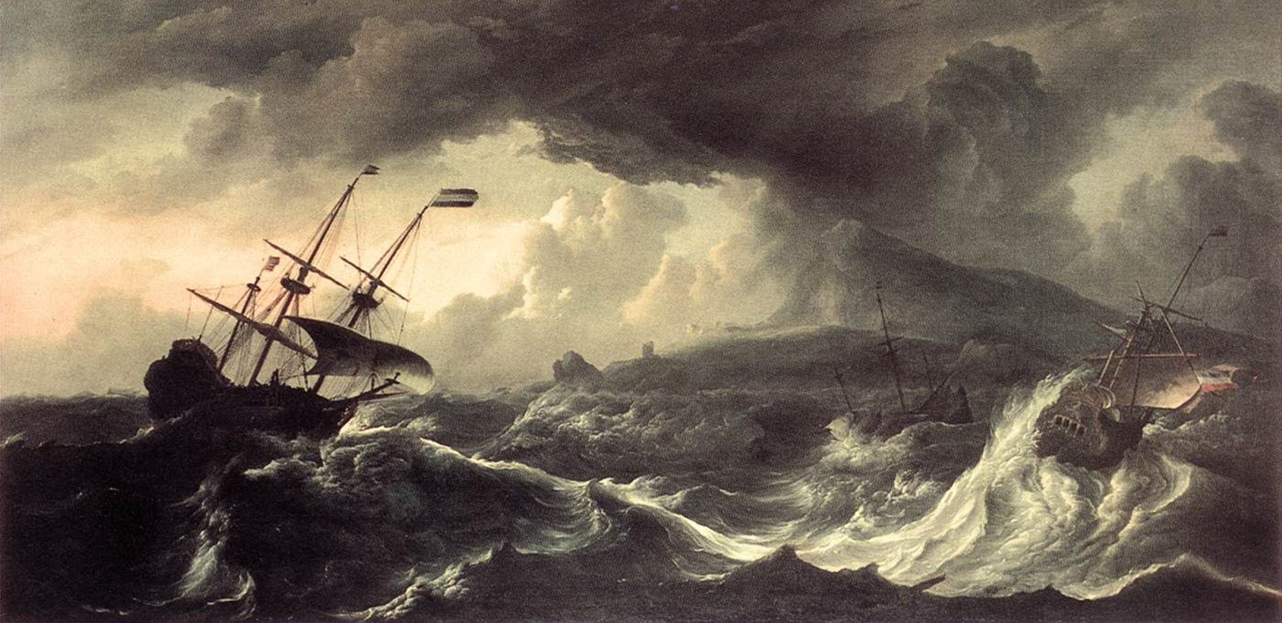 Ships Running Aground in a Storm, Ludolf Backhuysen