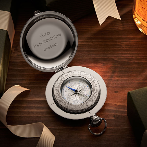 The Adventure Begins Imprinted Frosted Glassware Compass 